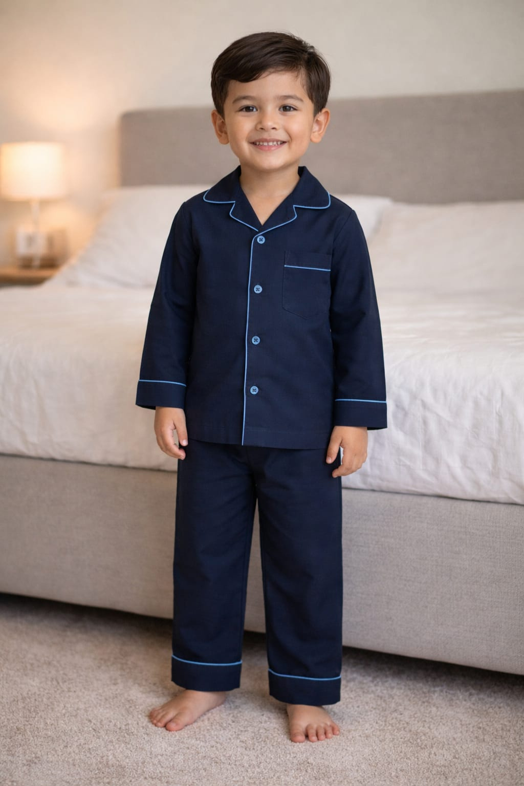 Navy Blue Kids Nightsuit – Soft & Durable Comfort Wear
