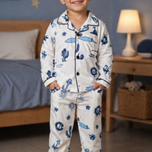 Boys Nautical Print Nightsuit – Soft & Comfortable Sleepwear