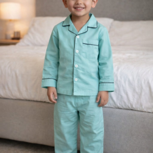 Mint Green Kids Nightsuit – Soft Cotton Comfort Wear